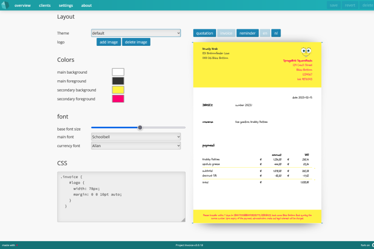 project invoice 4