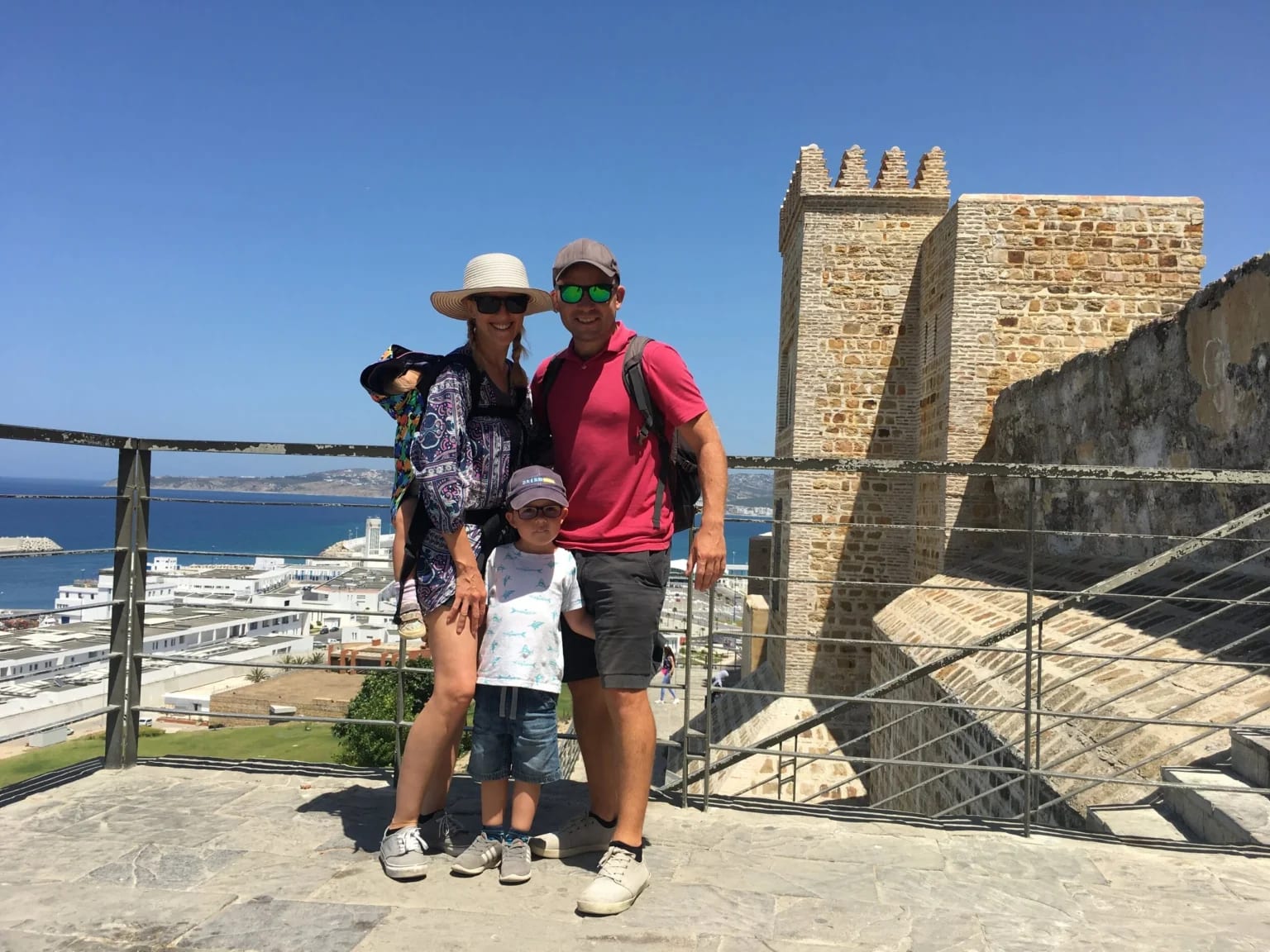 The family at a castle in Morocco