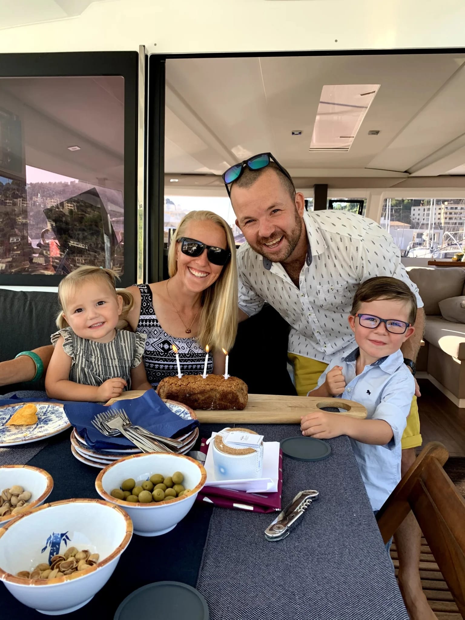 Birthday celebration on the boat