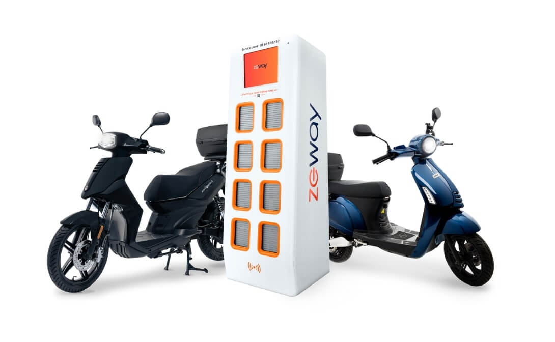 scooters ZEWAY station d'échange de batteries