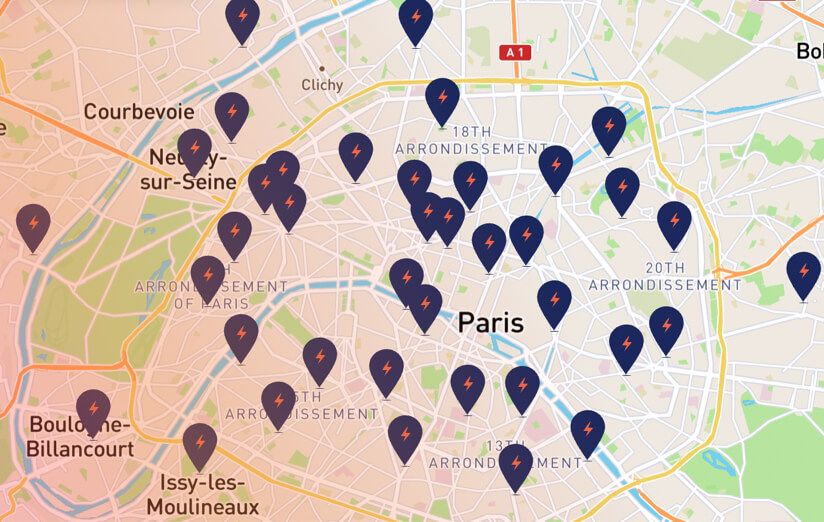 carte des stations de batteries échangeables ZEWAY