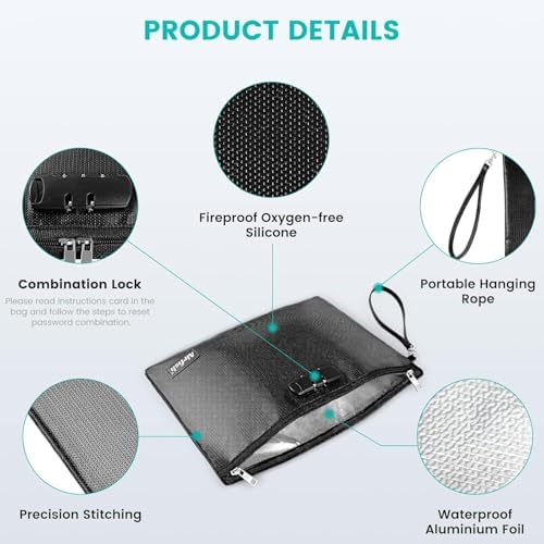 Vue 5 de Sac Documents Ignifuge