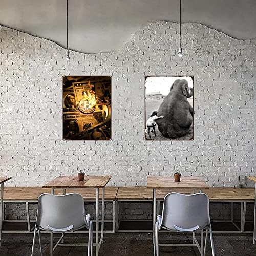 Vue 6 de Eorntdy Plaque Murale Retro