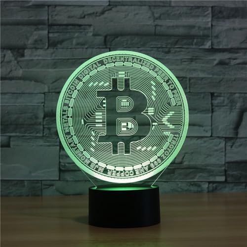 Vue 3 de Flrxhk Bitcoin Veilleuse Illusion