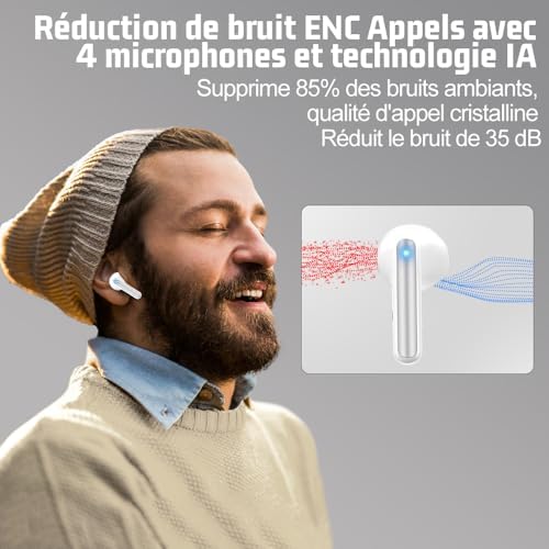 Vue 2 de Jbes Ecouteurs Bluetooth Sans