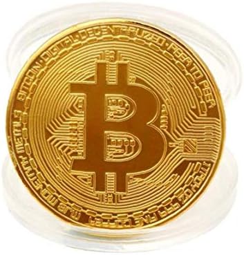 Vue 5 de Plaque Or Bitcoin Monnaie