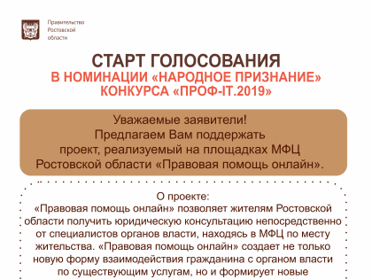 Старт голосования в номинации «Народное признание» конкурса «ПРОФ-IT.2019»