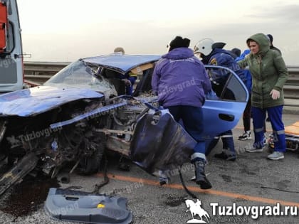 На въезде в Новочеркасск заснувшего за рулем водителя пришлось вырезать из машины спасателям, видео