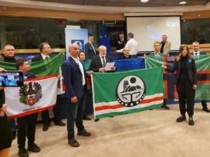 В Европарламенте показали флаг квазигосударства, в которое якобы войдет Ростовская область