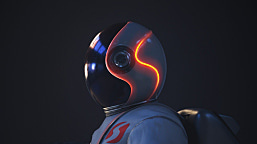 Portrait eines 3D-animierten Astronauten