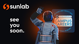 Ein winkender Astronaut auf schwarz-orangem Hintergrund mit dem Schriftzug "see you soon" und dem Logo der Campus Careers