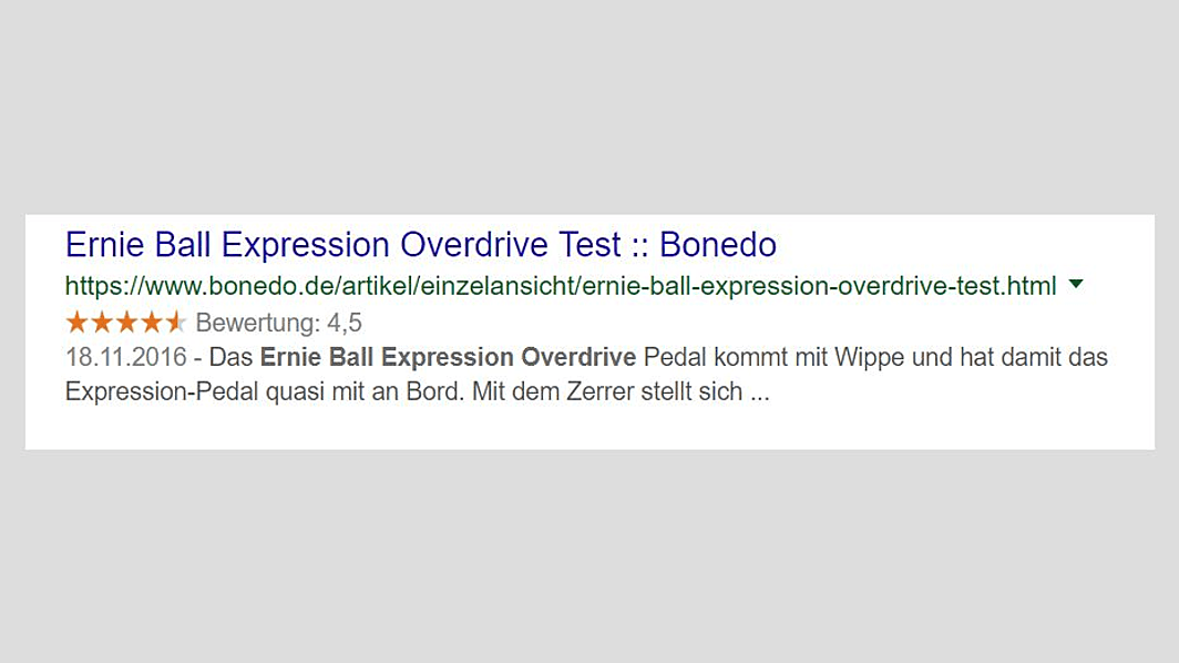 Screenshot eines Rich Snippets für Ratings