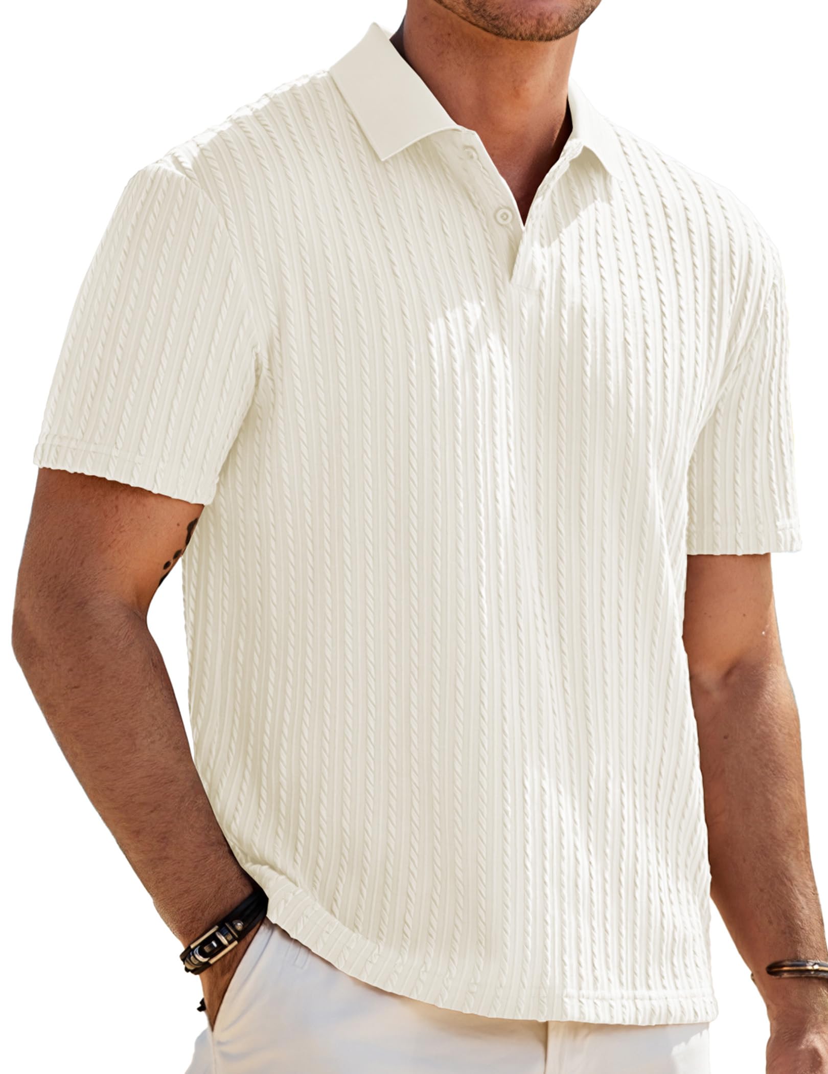 Short-Sleeve Knit Polo Shirt