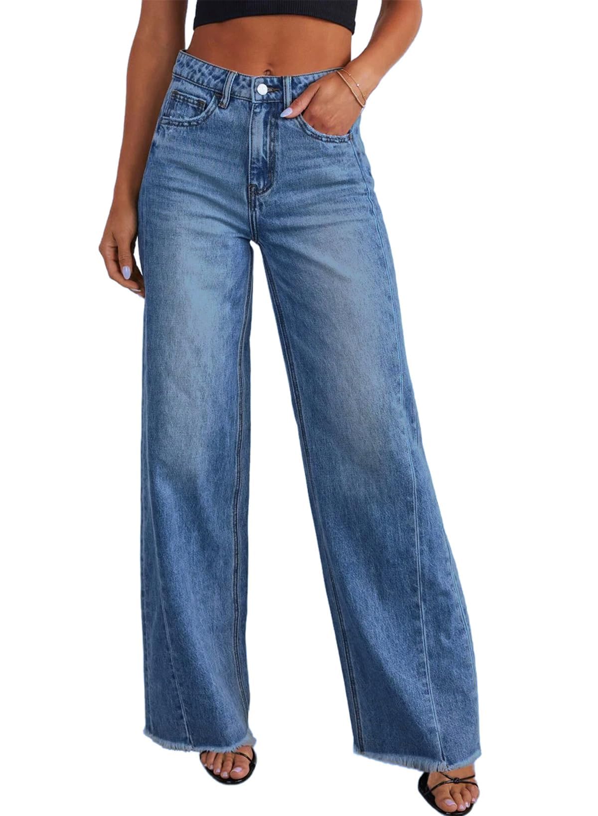 High-Waisted Wide-Leg Jeans