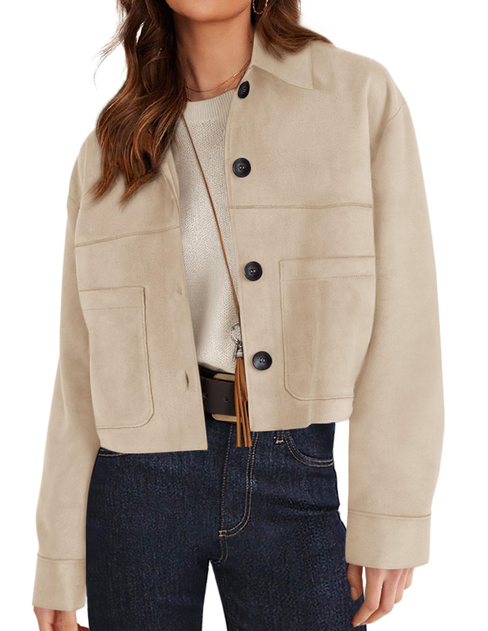 Faux Suede Cropped Jacket
