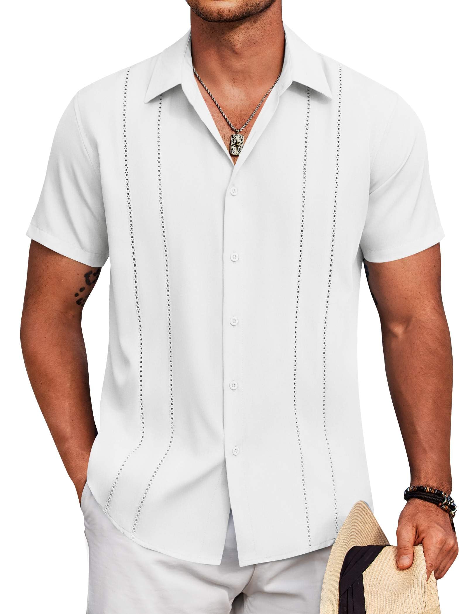 Men's Cuban Guayabera Short-Sleeve Shirt
