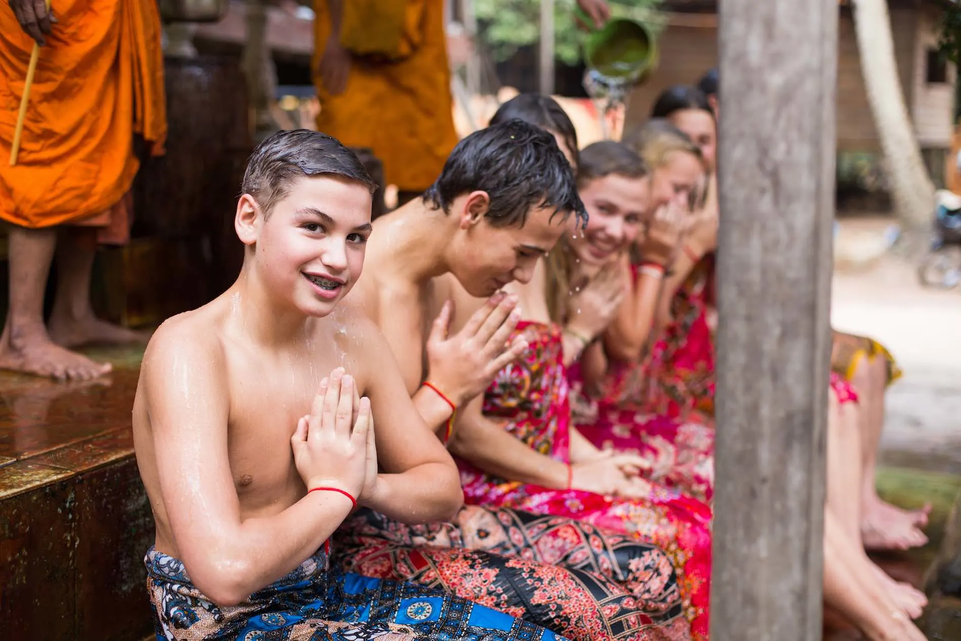 Traditional Monk Blessing at a Local Pagoda 2