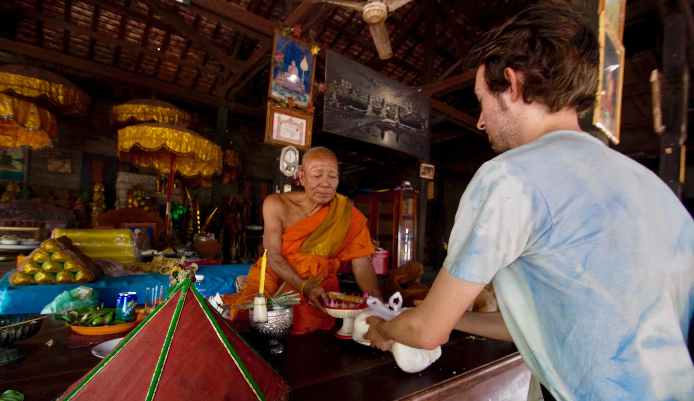 Traditional Monk Blessing at a Local Pagoda 4