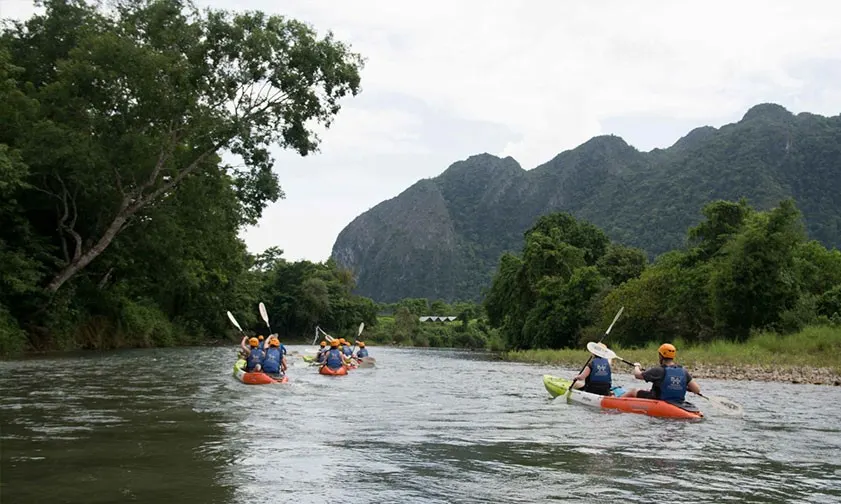 Kayaking and Caving in Vang Vieng  2