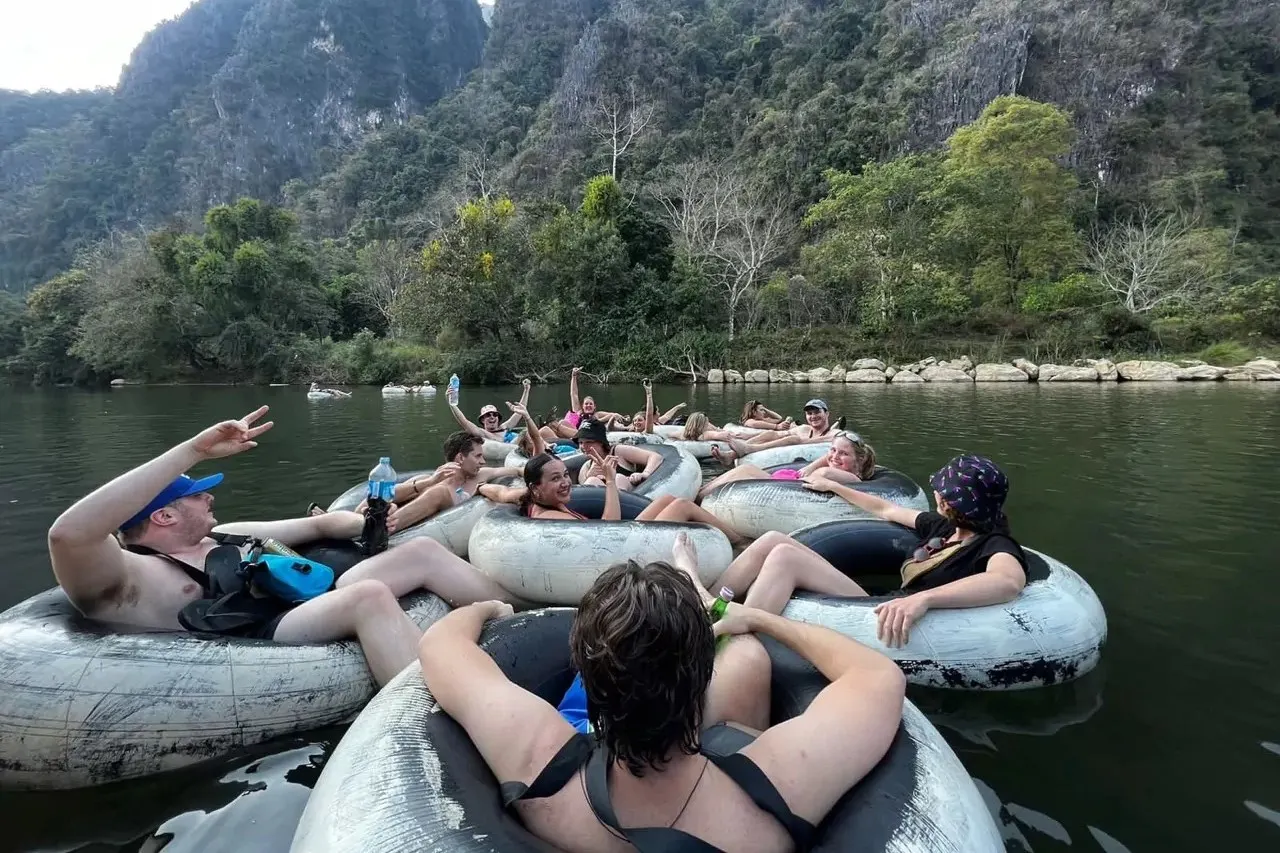 River Tubing in Nam Song River Vang Vieng image