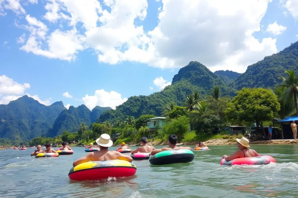 River Tubing in Nam Song River Vang Vieng 3