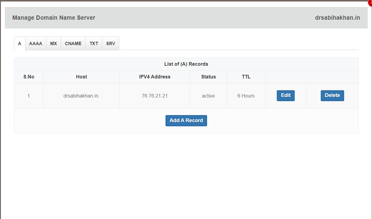 DNS configuration