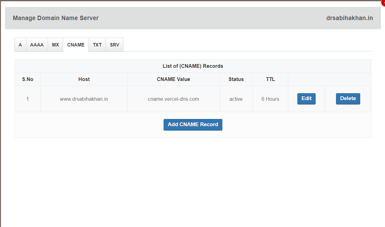 DNS configuration