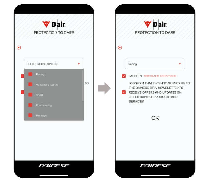 D-air App 用途選択画面