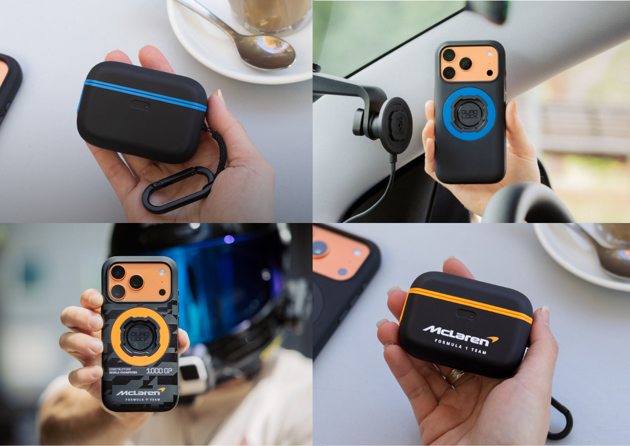 Quad Lock AirPods ケースと McLaren Formula 1 Team エディション