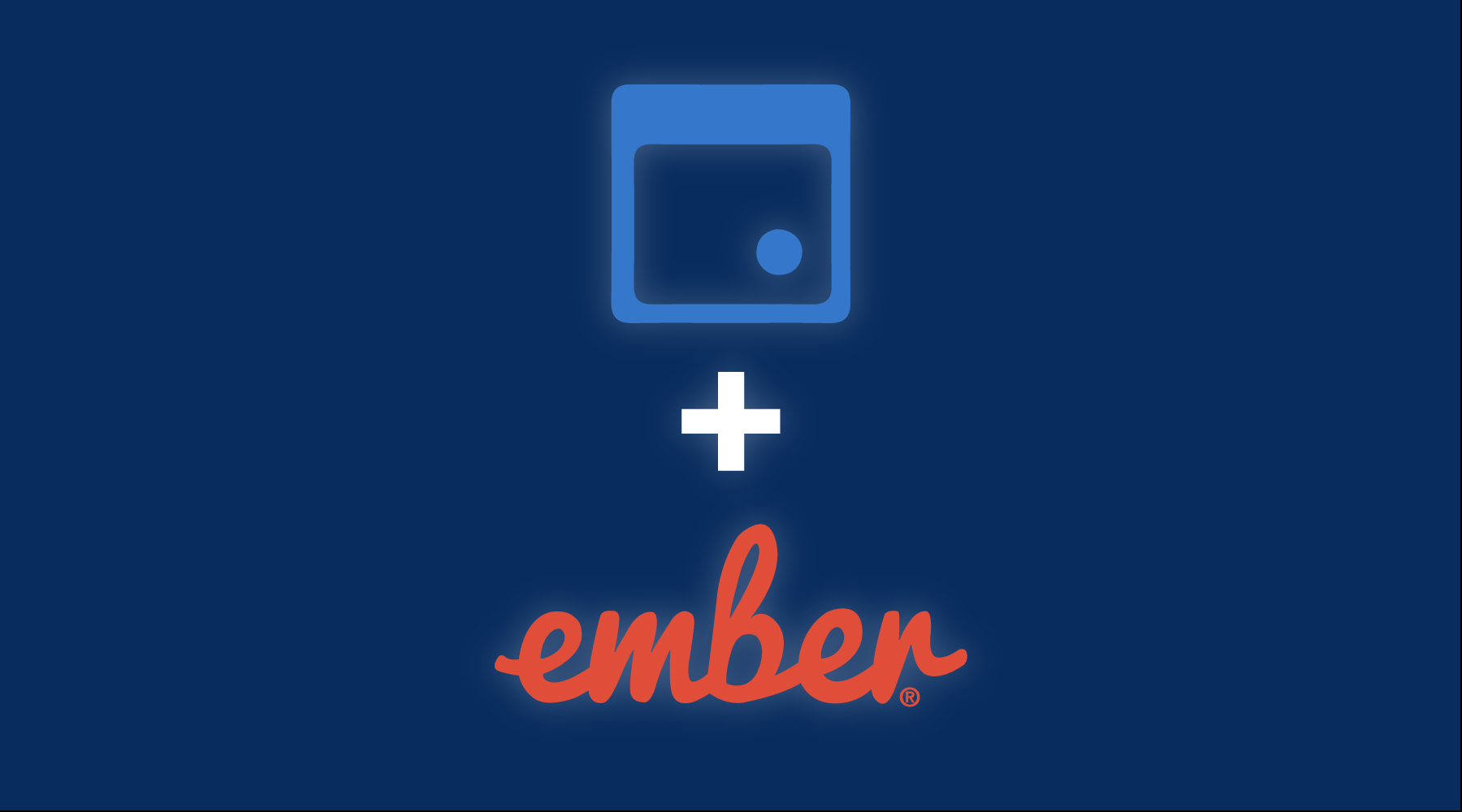 fullcalendar logo, a plus sign, and ember logo in a column
