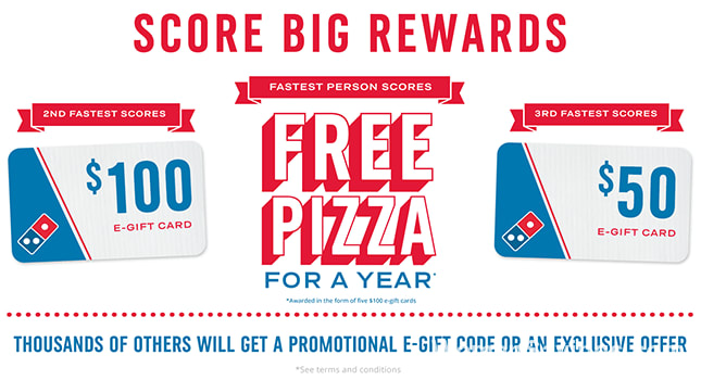 FREE $4+ Domino's Pizza Gift Card