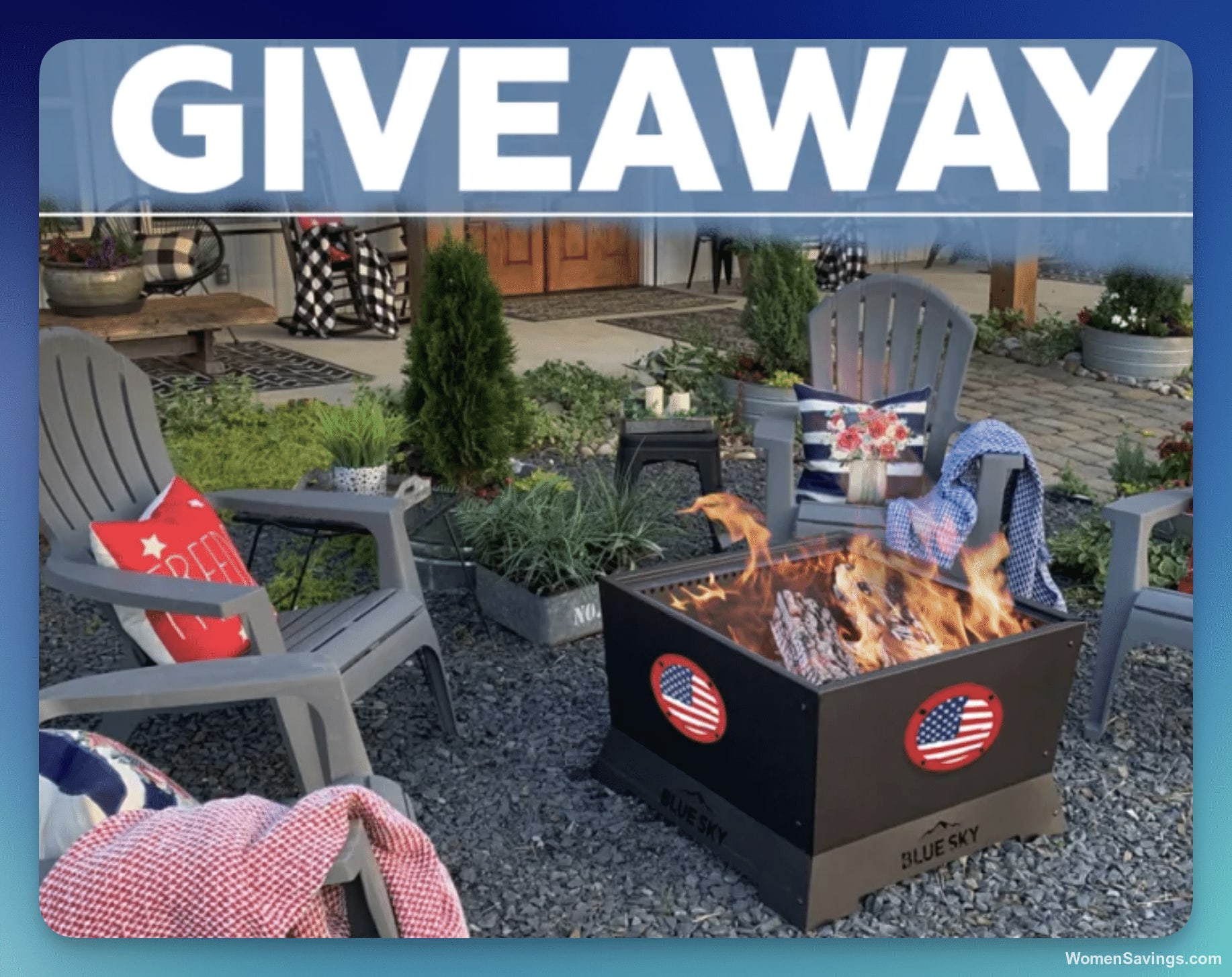 Blue Sky Red, White & Blue Fire Pit Sweepstakes