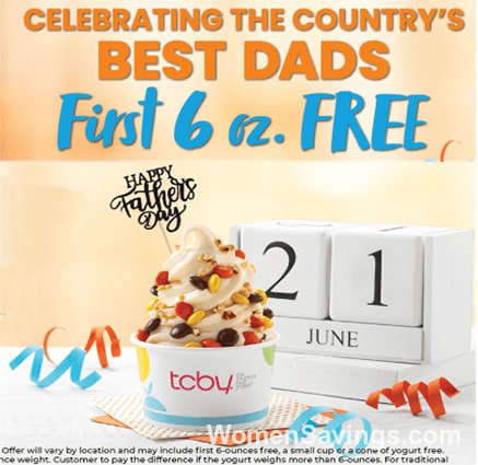 FREE Frozen Yogurt for Dads at TCBY on Father's Day