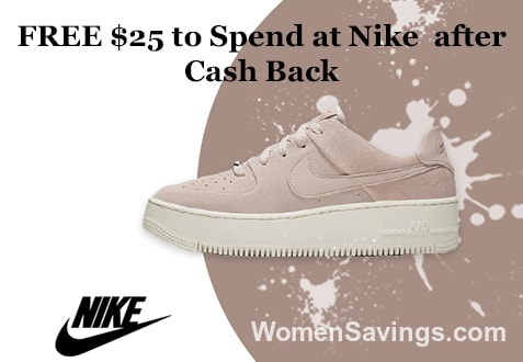 FREE $25 to Spend at Nike After Cash Back
