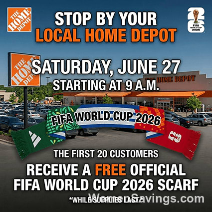 FREE FIFA World Cup 2026 Scarf at Home Depot June 27th