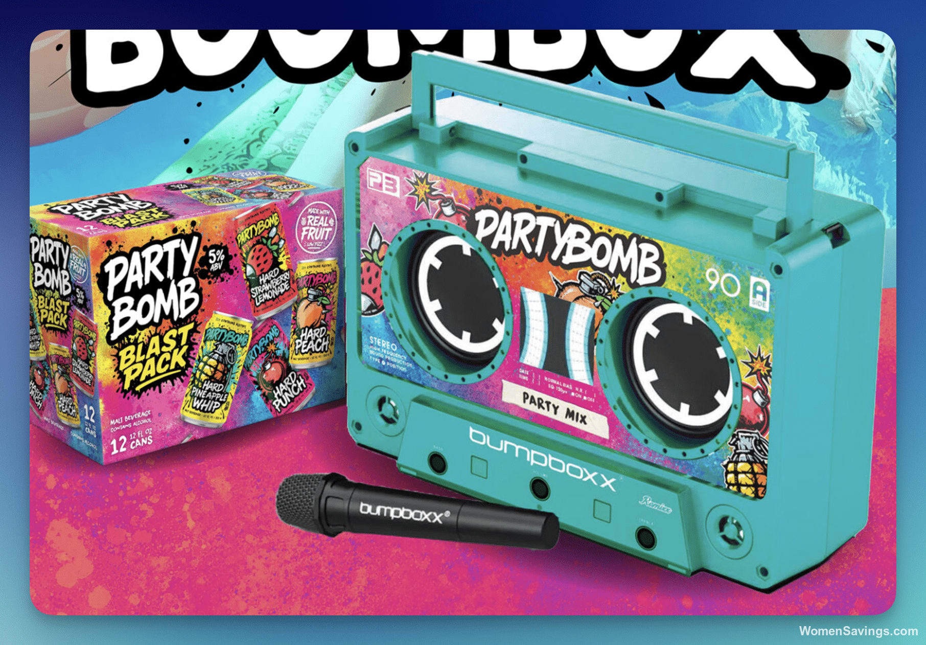 PartyBomb Dive In Turn Up Sweepstakes - Win a Retro Bluetooth Boombox