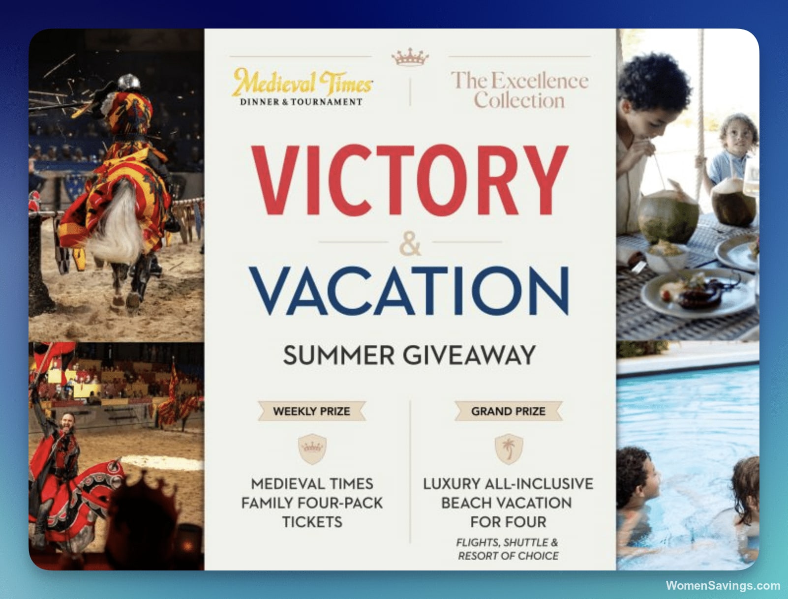 Medieval Times Summer Sweepstakes - Win Tickets or Beach Vacation