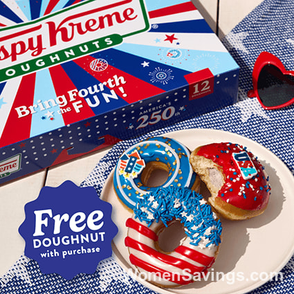 FREE July 4th Krispy Kreme Doughnut with Purchase Through June 30