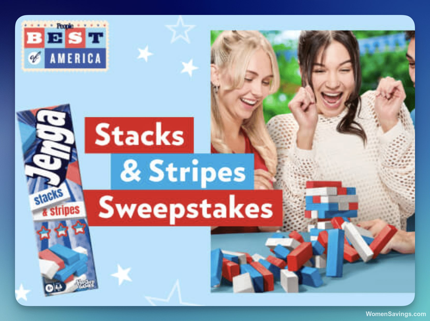 People Jenga Stacks and Stripes Sweepstakes (20 Winners)