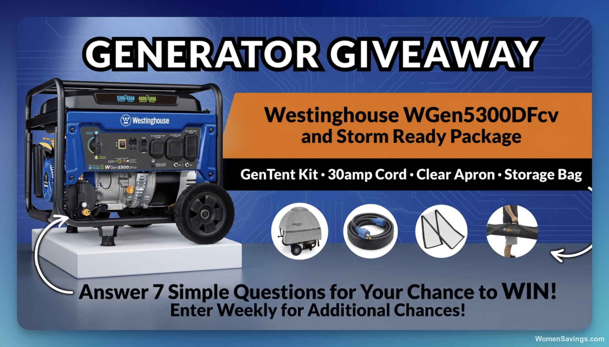 GenTent Westinghouse Generator Sweepstakes - 8 Winners