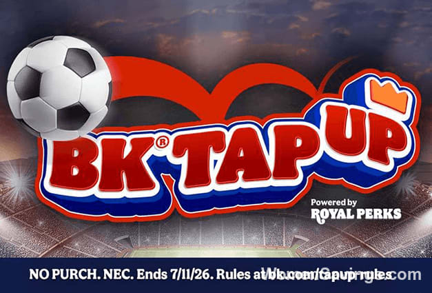 BK Tap Up Instant Win Game - Win Free Food Daily