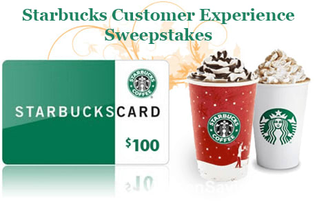 Starbucks Customer Experience Sweepstakes - Win $100 Gift Cards