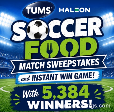 TUMS Soccer Food Match Sweepstakes - Win Up to $200!
