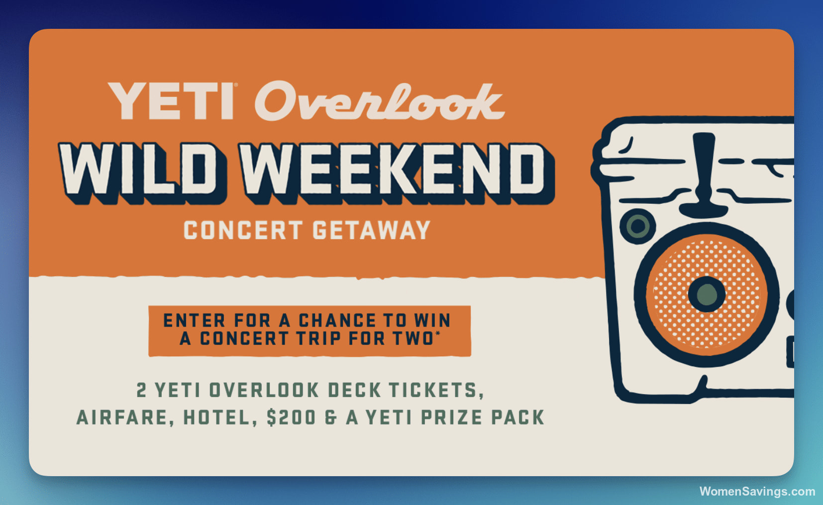 Win a Yeti Overlook Deck Concert Getaway Sweepstakes