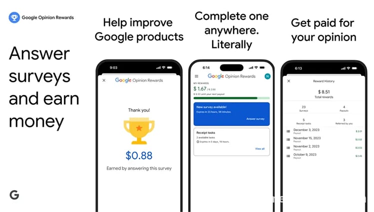 Google Opinion Rewards – Earn Cash for Quick Surveys