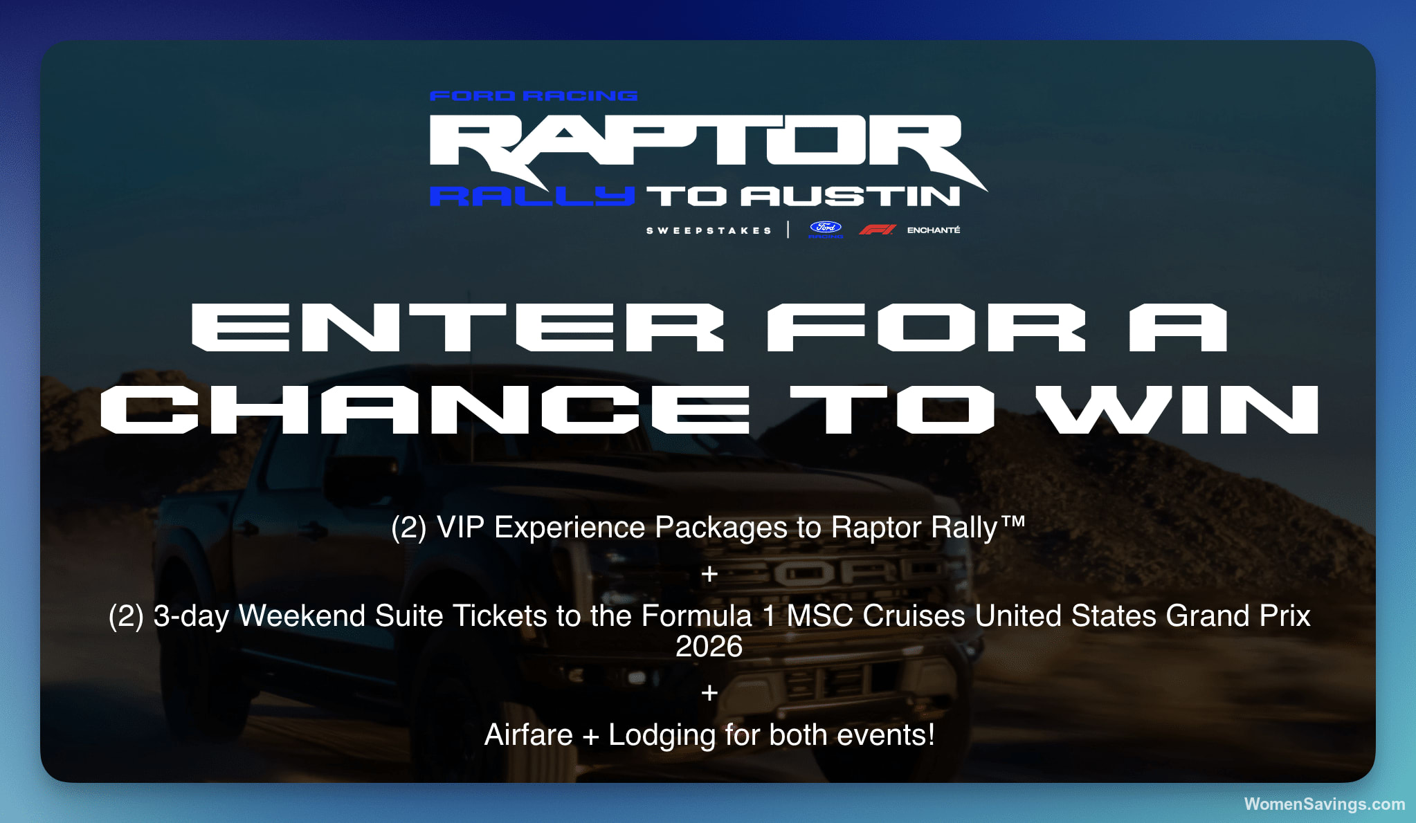 Ford Racing Raptor Rally to Austin Sweepstakes