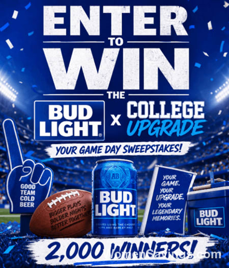 Bud Light x College Game Day Sweepstakes: 2,000 Winners!
