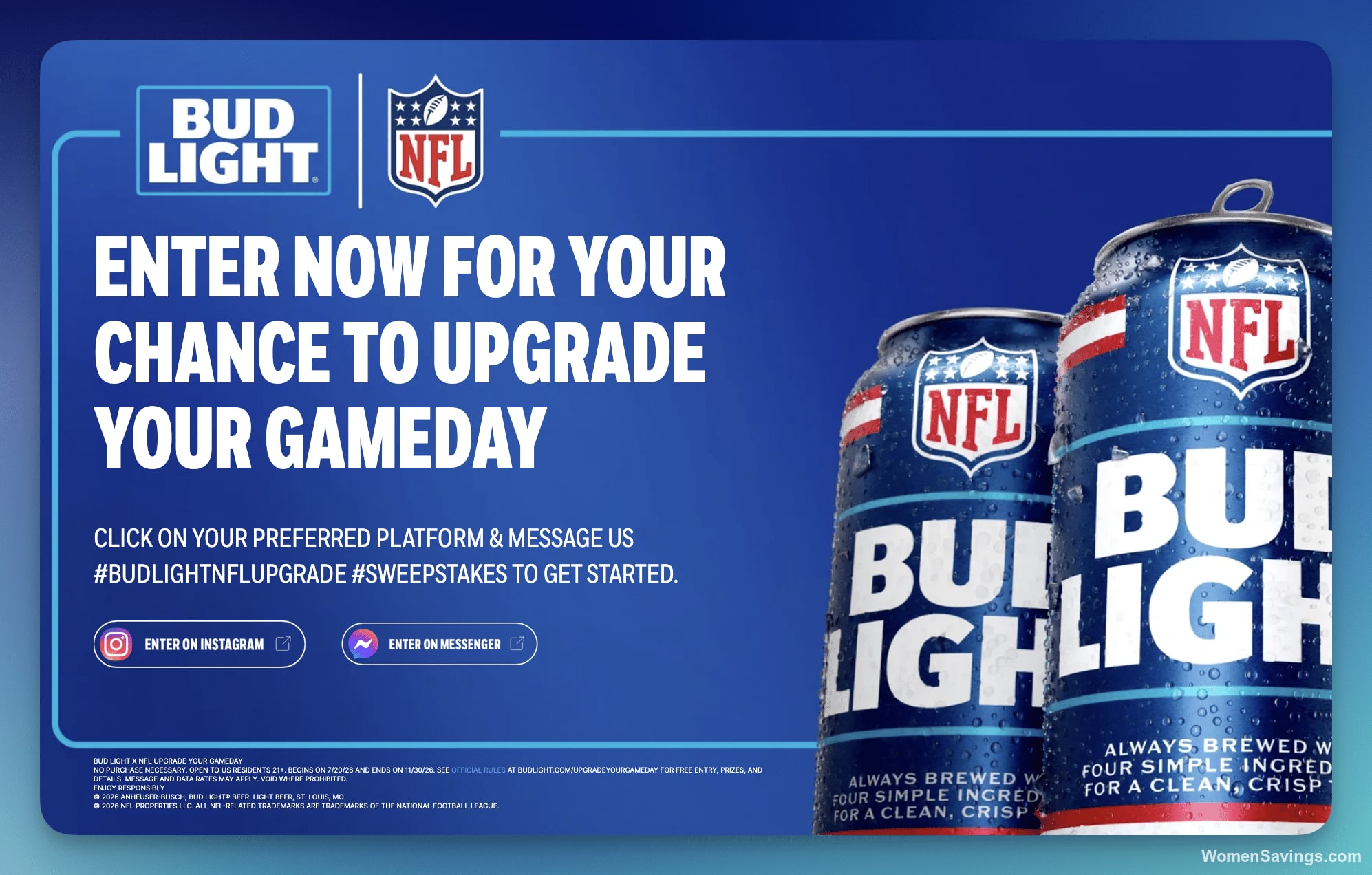 Bud Light Game Day Instant Win Game - 11,200 Prizes!