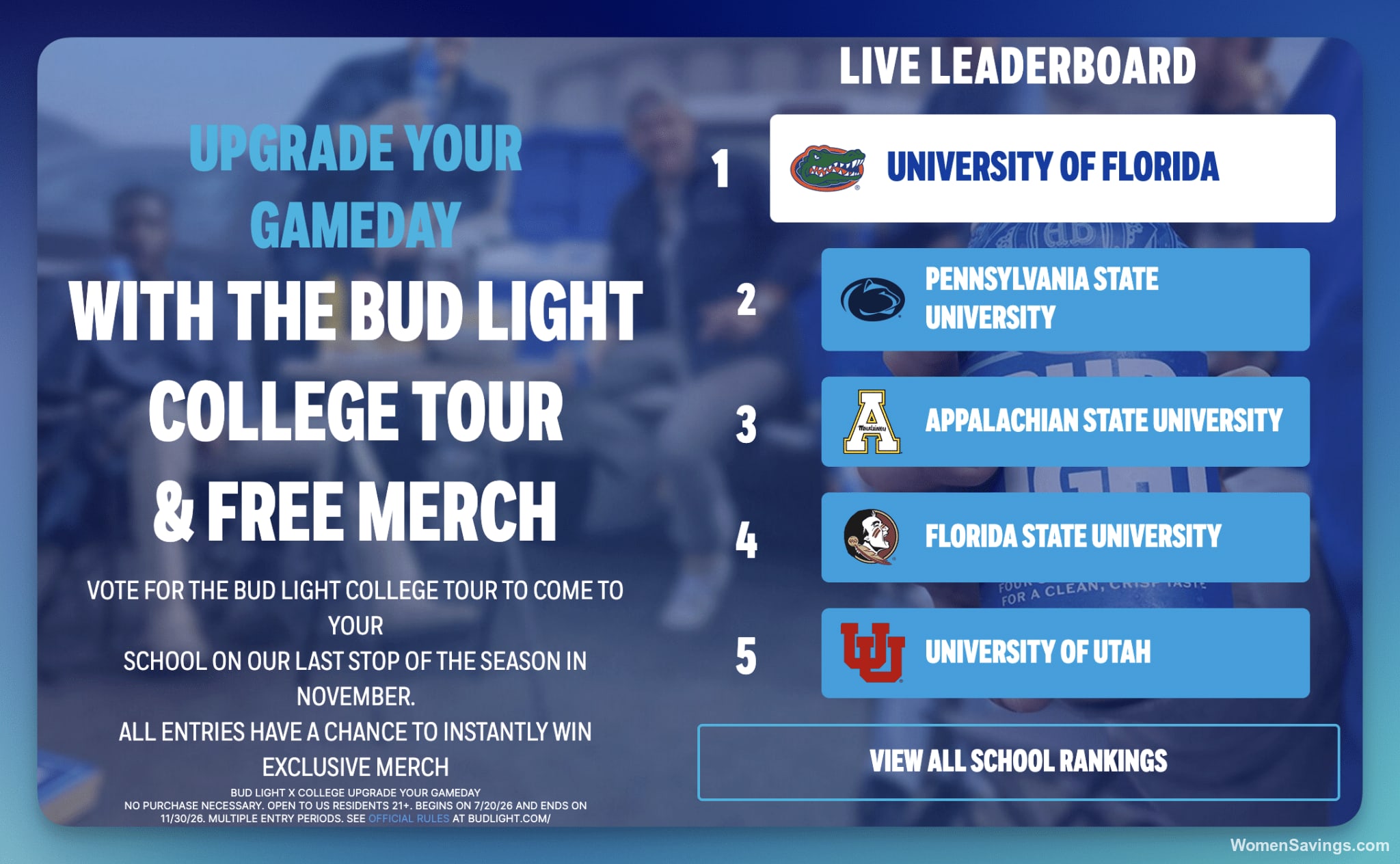 Bud Light College Game Day Instant Win Game - 2,000 Prizes