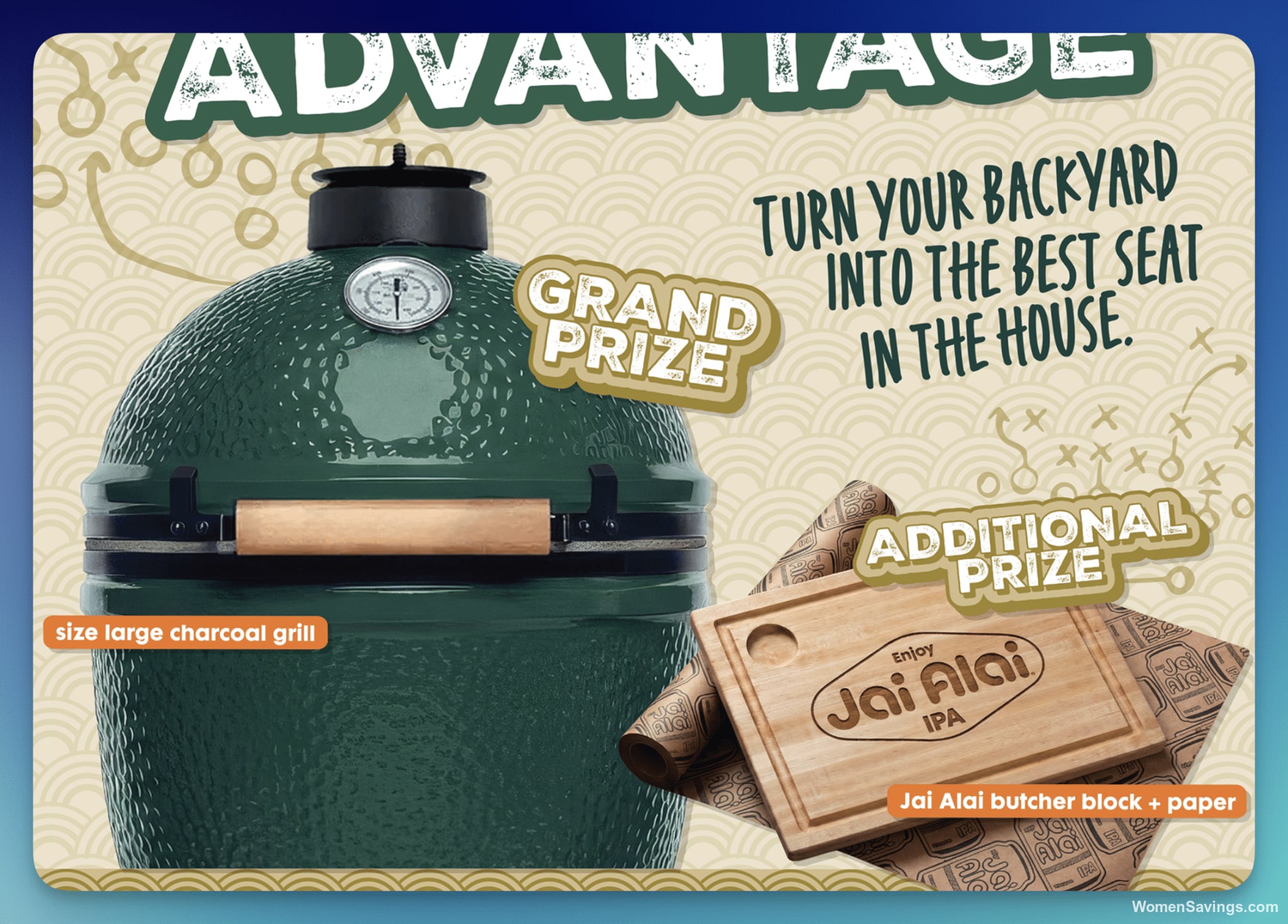 Jai Alai Home Field Advantage Sweepstakes - Win a Charcoal Grill